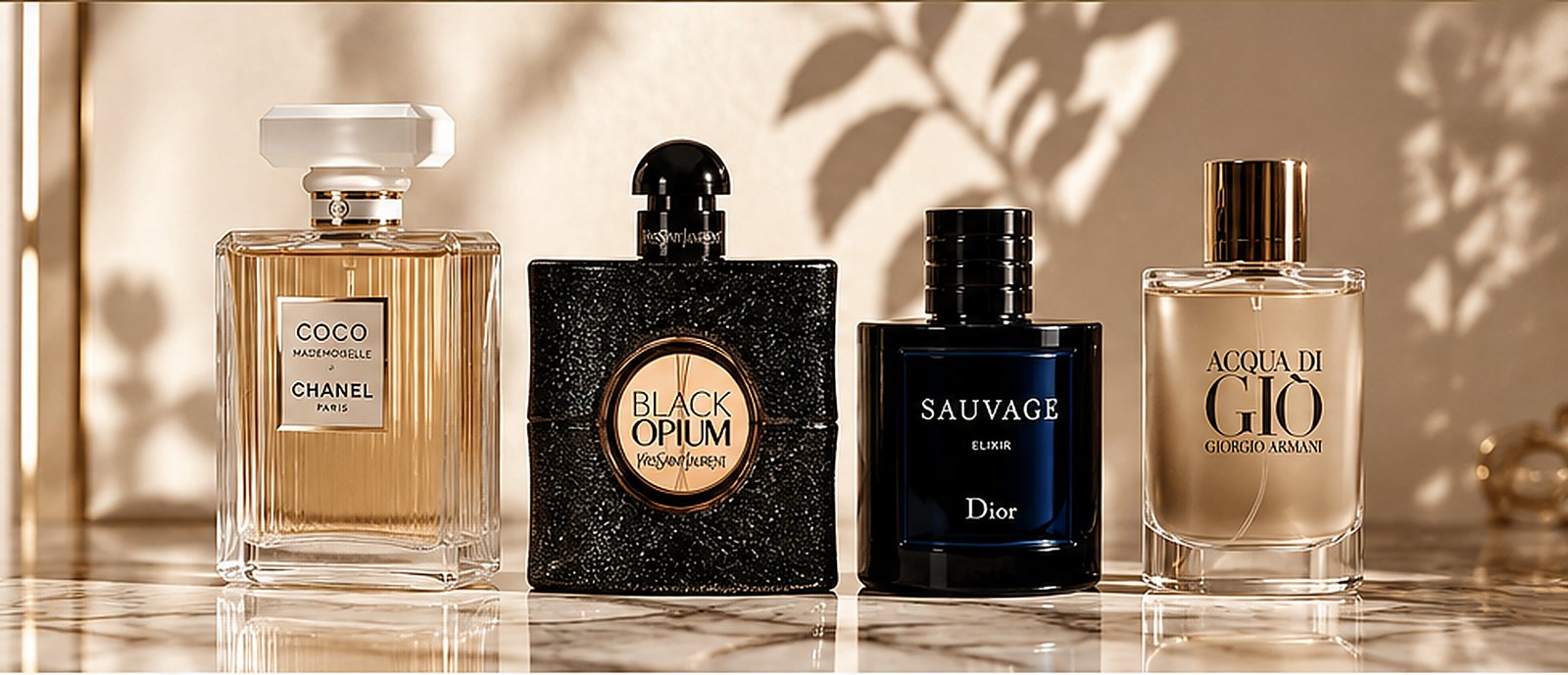 A curated collection of luxury fragrance bottles