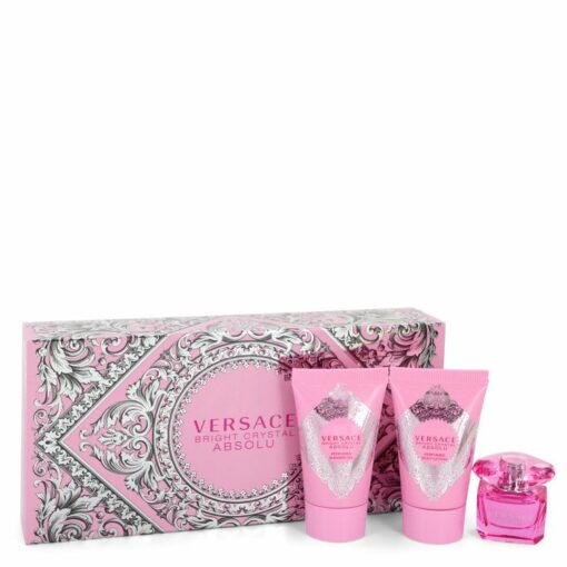 Bright Crystal Absolu by Versace Gift Set -- 0.17 oz Mini EDP + 0.8 oz Body Lotion + 0.8 oz Shower Gel for Women