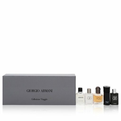 ACQUA DI GIO by Giorgio Armani Gift Set -- Travel Set Includes Armani, Stronger With You and Acqua Di Gio Profumo in .24 oz + Armani Code in .14 oz and Acqua Di Gio in .17 oz for Men