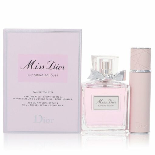 Miss Dior Blooming Bouquet by Christian Dior Gift Set -- 3.4 oz Eau De Toilette Spray + 0.34 oz Refillable Travel Spray for Women