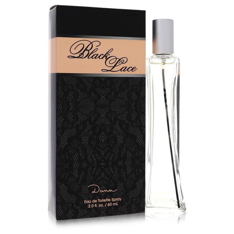 Dana Black Lace Eau De Toilette Spray 2 oz for women with black lace patterned box and clear bottle