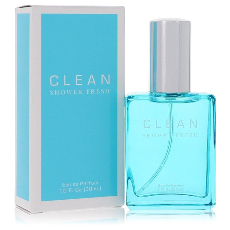 Clean Shower Fresh Eau De Parfum Spray 1 oz for women with blue box and clear bottle