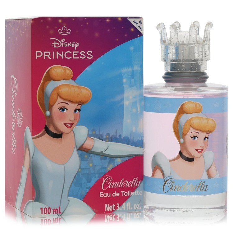 Disney Princess Cinderella Eau De Toilette Spray 3.4 oz with illustrated box and crown-shaped cap
