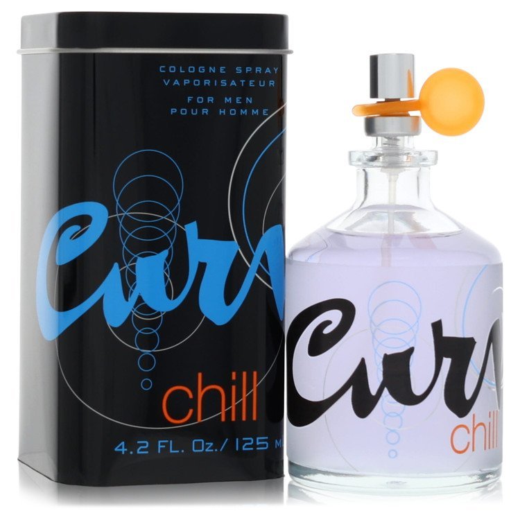 Liz Claiborne Curve Chill cologne spray 4.2 oz for men with black tin box and clear bottle with orange atomizer