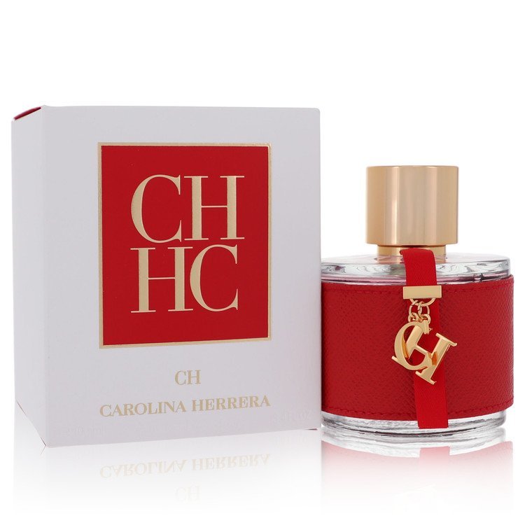 Carolina Herrera CH Eau De Toilette 3.4 oz spray for women with red and gold packaging