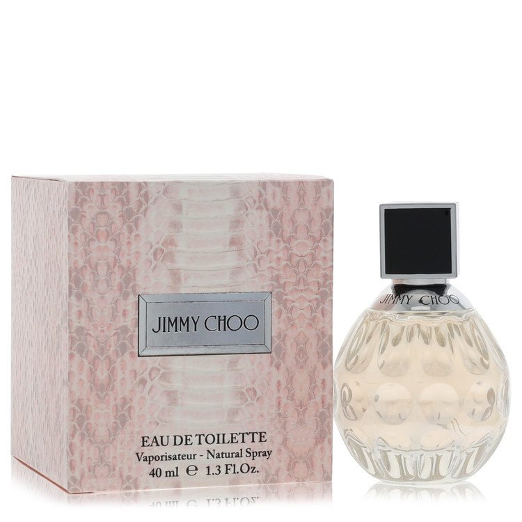 Jimmy Choo Eau De Toilette Spray 1.3 oz bottle and textured pink box